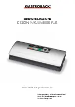 Preview for 1 page of Gastroback Design Vacuum Sealer Plus 46008 Operating Instructions Manual