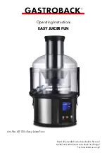 Предварительный просмотр 27 страницы Gastroback Easy Juicer Fun Operating Instructions Manual