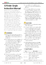 Preview for 1 page of GASTRON G-Finder GFS-100 Series Instruction Manual