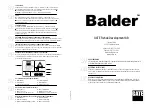 Предварительный просмотр 1 страницы Gate Balder Operating Instructions