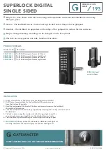 Предварительный просмотр 1 страницы GATEMASTER SUPERLOCK DIGITAL SINGLE SIDED Quick Start Manual