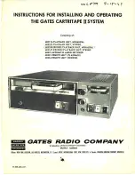 Gates CARTRITAPE II Instructions For Installing And Operating preview