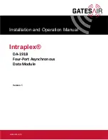 GatesAir Intraplex DA-191B Installation And Operation Manual preview