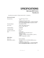 Preview for 1 page of Gateway 6000 Series Specifications