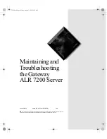 Preview for 1 page of Gateway ALR 7200 Maintaining And Troubleshooting