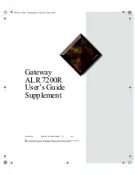 Preview for 1 page of Gateway ALR 7200R User Manual