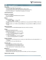 Предварительный просмотр 3 страницы Gateway GR380 F1 Specifications