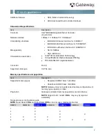 Preview for 7 page of Gateway GT150 F1 Specifications