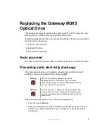 Preview for 1 page of Gateway M305 Replacement Manual