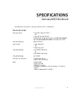 Gateway M325 Specifications preview