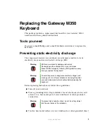 Gateway M350 Hardware Replacement Manual предпросмотр