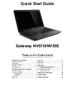 Preview for 1 page of Gateway NV55S02U Quick Start Manual