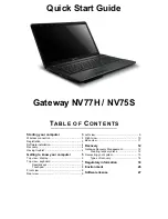 Gateway NV75S Quick Start Manual preview