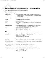 Gateway Solo 5150 Specifications preview