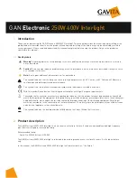 Gavita GAN Electronic 250W 400V Interlight Manual preview