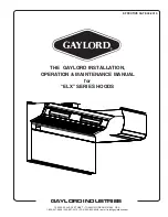 Preview for 1 page of GAYLORD ELX SERIES Installation, Operation & Maintenance Manual