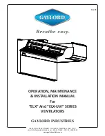 GAYLORD ELX SERIES Operation, Maintenance & Installation Manual preview