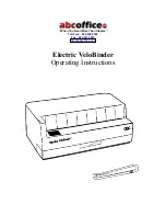 GBC 100E Electric Velobinder Operating Instructions preview