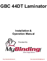 Preview for 1 page of GBC 44DT Installation & Operation Manual