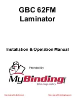 Предварительный просмотр 1 страницы GBC 62FM Installation & Operation Manual