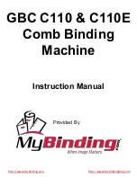 GBC CombBind C110 Instruction Manual preview
