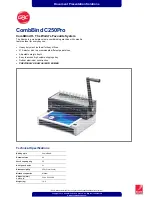 Preview for 1 page of GBC CombBind C250Pro Quick Manual