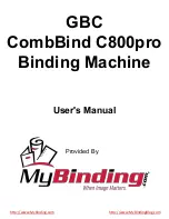 Preview for 1 page of GBC CombBind C800pro Instruction Manual