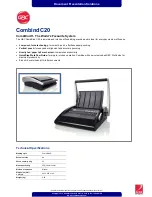 Предварительный просмотр 1 страницы GBC Combind C20 Specifications