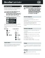 Preview for 3 page of GBC DocuSeal 40P Instruction Manual