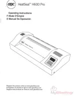 Preview for 2 page of GBC HeatSeal H600PRO Instruction Manual