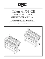 GBC Talon 44 CE Installation & Operation Manual preview