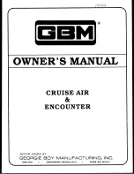 GBM 1994 Cruise Air Owner'S Manual preview