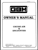 Preview for 1 page of GBM 1994 Cruise Air Owner'S Manual