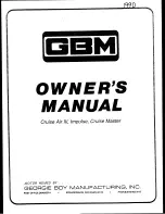 Предварительный просмотр 1 страницы GBM cruise air iii Owner'S Manual