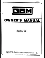 Preview for 1 page of GBM Pursuit 1993 Owner'S Manual