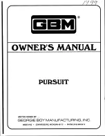 GBM Pursuit Owner'S Manual preview