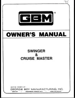 GBM Swinger Owner'S Manual preview