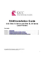 Preview for 1 page of GCC Technologies 12 Ram Installation Manual