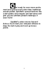 Preview for 3 page of GCE Vectrex Spinball Manual