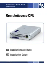 Предварительный просмотр 1 страницы GD RemoteAccess-CPU Series Installation Manual