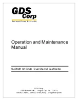 Предварительный просмотр 1 страницы GDS GASMAX CX Operation And Maintenance Manual