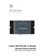 GE Interlogix Calibur CBR-PB3-WD Installation Manual preview