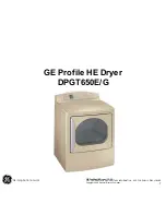 Предварительный просмотр 1 страницы GE Profile DPGT650E Service Manual