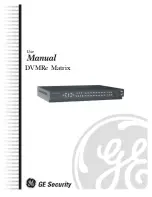 Preview for 1 page of GE Security DVMRe Matrix User Manual