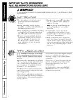 Preview for 2 page of GE 000 BTU Electronic Room Air Conditioner Owner'S Manual And Installation Instructions