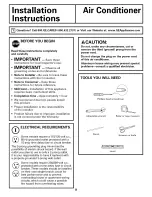 Предварительный просмотр 9 страницы GE 000 BTU Electronic Room Air Conditioner Owner'S Manual And Installation Instructions