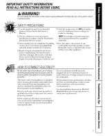 Preview for 3 page of GE 000 BTU models Owner'S Manual And Installation Instructions