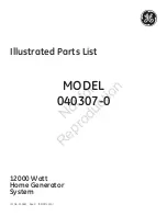 Preview for 1 page of GE 040307-0 Illustrated Parts List