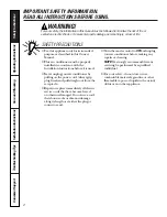 Предварительный просмотр 2 страницы GE 10 ACA Owner'S Manual