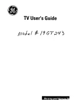 Preview for 1 page of GE 19GT243 User Manual